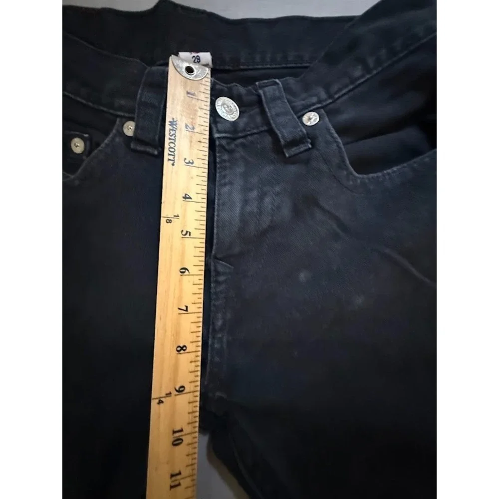 True Religion Jeans Mens 32 Black Denim Skinny‎ No Flap 32x32.